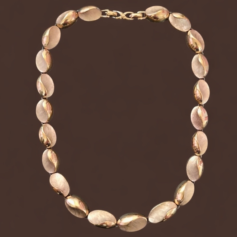 Nina Ricci Vintage Gold Plated Nugget Necklace